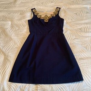 Lilly Pulitzer Navy & Gold Dress